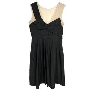 Country Road Black Satin & Beige Sheer Chiffon Dress Size 4